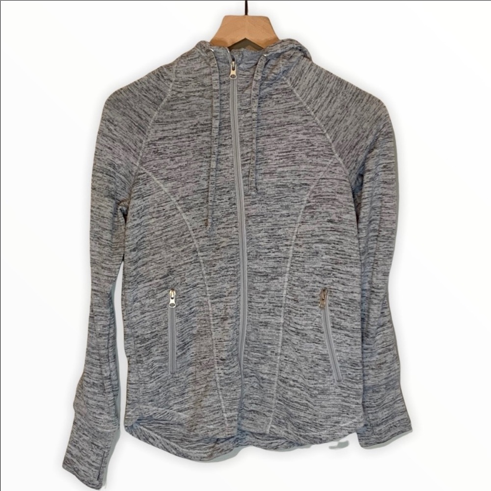 90 degree by reflex gray hooded running jacket